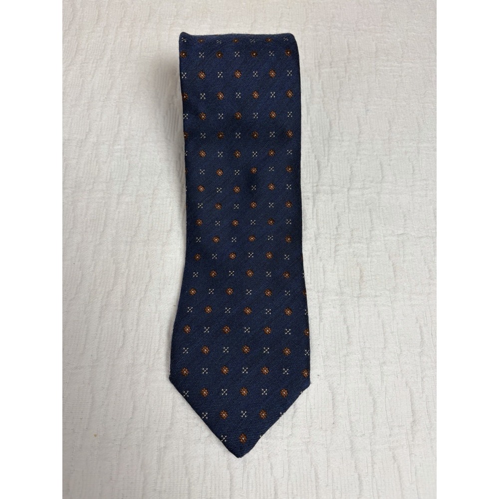 NWOT $150 Q Clothier by DOLCEPUNTA Silk Tie,  Blue White Foulard Italy
